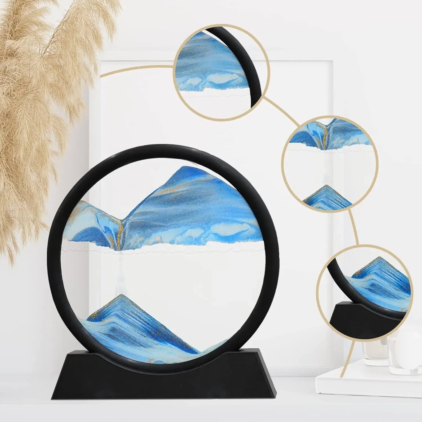 Arte de arena en movimiento 3D: fascinante reloj de arena de las profundidades marinas para escritorio y decoración del hogar