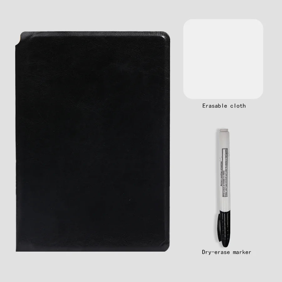 A5 Reusable Whiteboard Notebook – Stylish Weekly Planner With Pen & Eraser