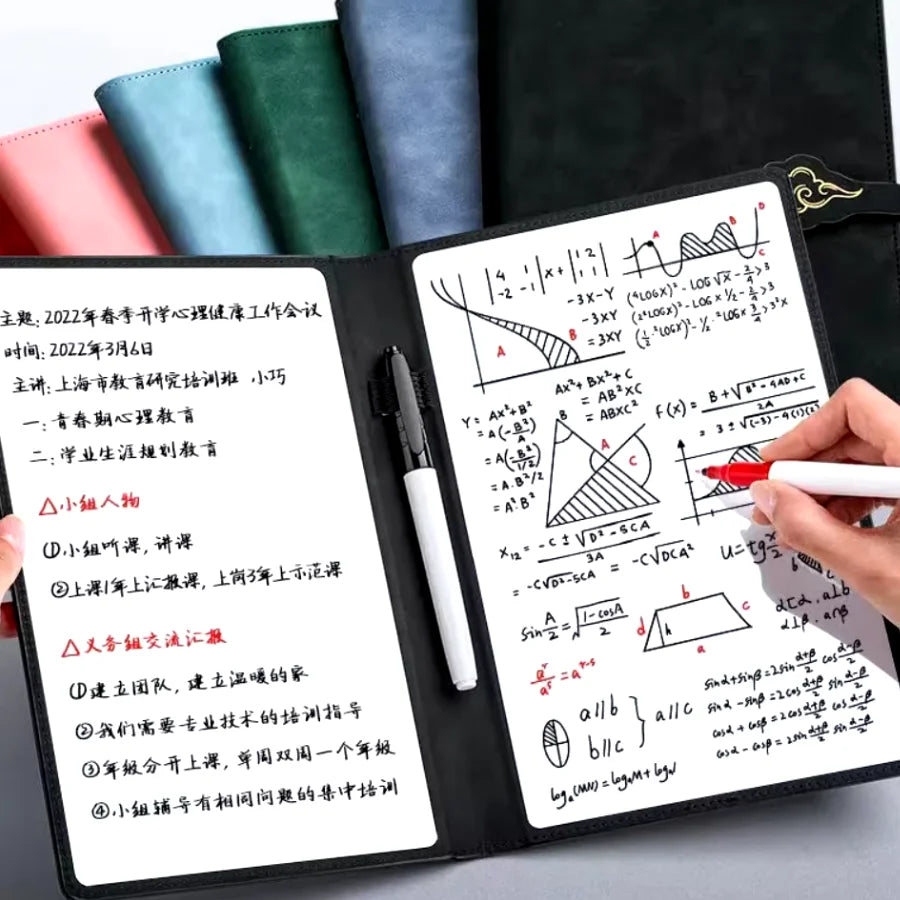 A5 Reusable Whiteboard Notebook – Stylish Weekly Planner With Pen & Eraser