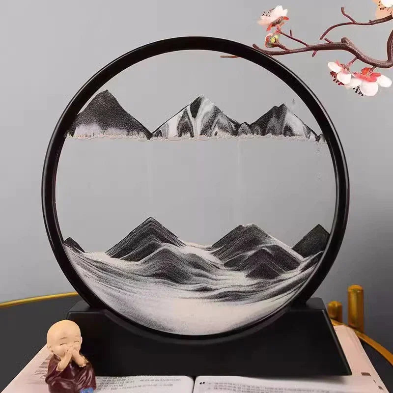 Arte de arena en movimiento 3D: fascinante reloj de arena de las profundidades marinas para escritorio y decoración del hogar