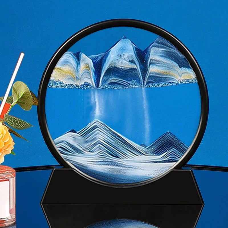 Arte de arena en movimiento 3D: fascinante reloj de arena de las profundidades marinas para escritorio y decoración del hogar