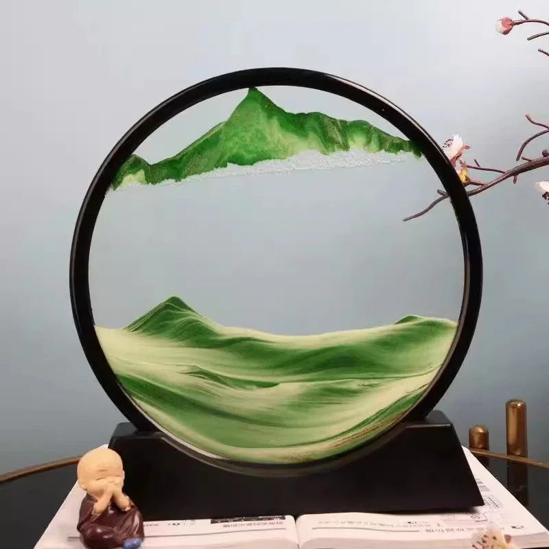 Arte de arena en movimiento 3D: fascinante reloj de arena de las profundidades marinas para escritorio y decoración del hogar