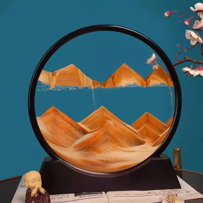 Arte de arena en movimiento 3D: fascinante reloj de arena de las profundidades marinas para escritorio y decoración del hogar
