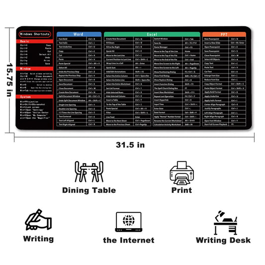 Excel Keyboard Shortcut Mouse Pad
