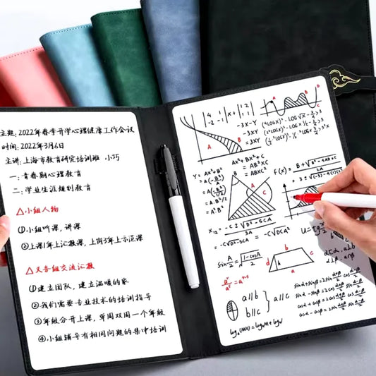 A5 Reusable Whiteboard Notebook – Stylish Weekly Planner With Pen & Eraser