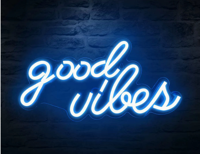 USB Neon Wall Light – “Good Vibes” Acrylic Sign for Fun Decor!