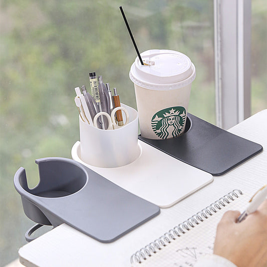 Clip-On Desk Cup Holder & Organizer – Save Space, Store More!